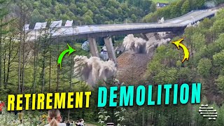 Bridge Retirement Demolition Observed by Cheering Crowds