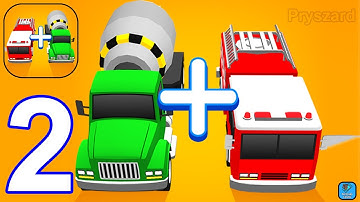 Merge Car Monster Truck Fusion - Gameplay Walkthrough Part 2 Tutorial Levels 18-35 (iOS,Android)