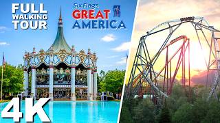Six Flags Great America [Walking Tour 4K]