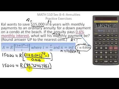 finance calculating payments for an ordinary annuity youtube