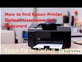How to find Epson Printer Default Username and Password | Epson default admin password | Admin Pass