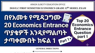 Economics entrance preparation model exam