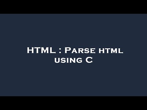HTML : Parse