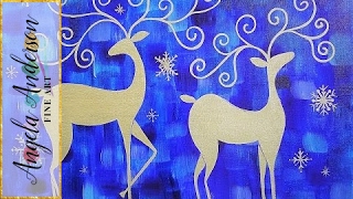 Whimsical Reindeer Acrylic Painting Tutorial LIVE Christmas Canvas Art Learn how to paint whimsical Reindeer with Acrylics on Canvas. Artist Angela Anderson shows step by step how to create this fun