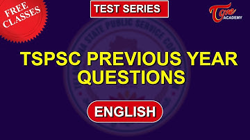 TSPSC Previous Year Questions | English | Tone Academy