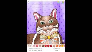 Hey Color   Picture 1179 - Elegant Whiskers: Coloring a Cute Cat with a Bow Tie and a Rose screenshot 4