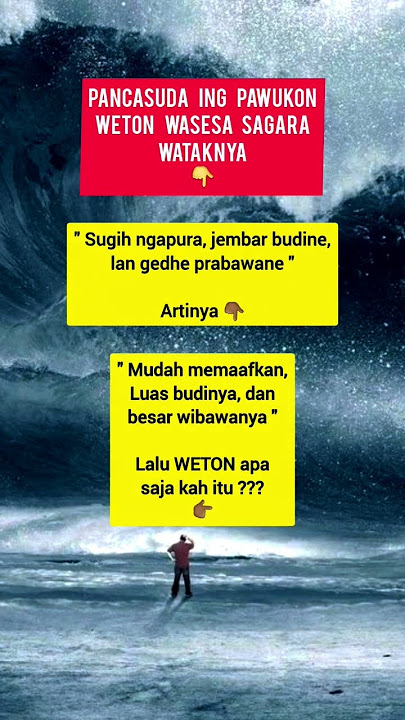 Primbon Jawa Asli : Weton Wasesa Segara
