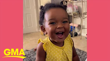 ‘Hi baby girl!’ Adorable toddler repeats her mom in the most angelic voice l GMA