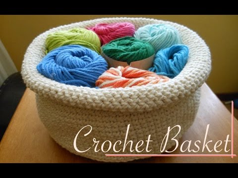 Round Crochet Basket - Video Tutorial (left-handed) - YouTube