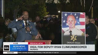 Palmdale community gathers to hold candlelight vigil for slain LASD Deputy Ryan Clinnkunbroomer