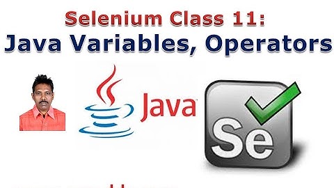Selenium 11: Java Variables, and Operators
