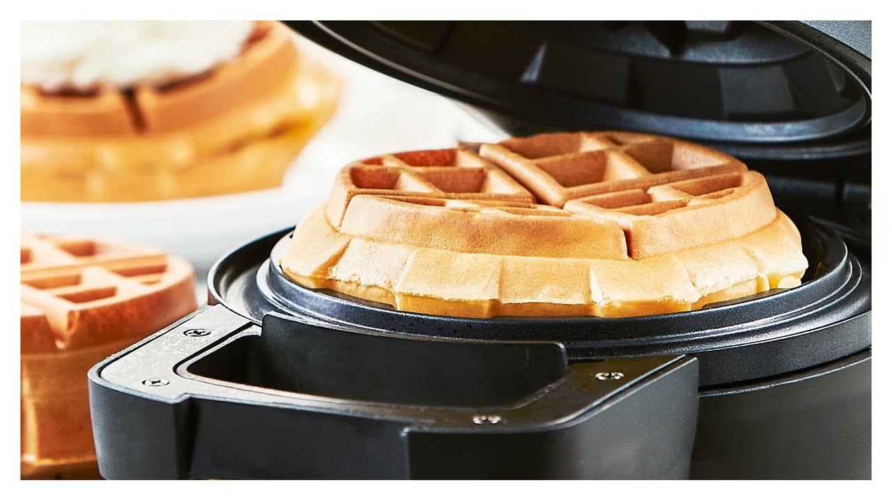 MyMini 5 in. Single Waffle Aqua Single Electric Waffle Maker