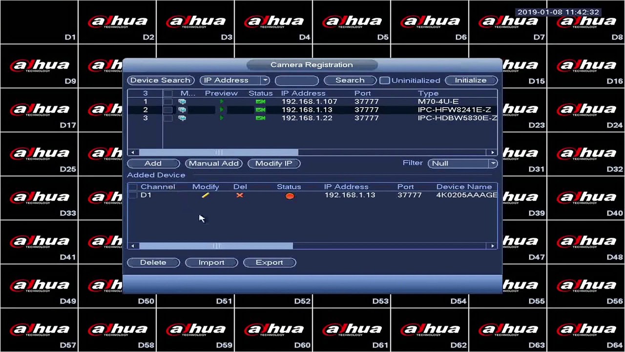 configuration dahua camera