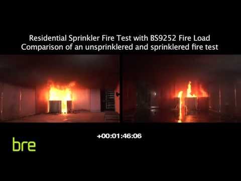 Residential Sprinkler Fire Test with BS 9252 Fire Load