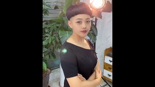 Chinese woman long hair to daring bowlcut makeover (HD remaster)