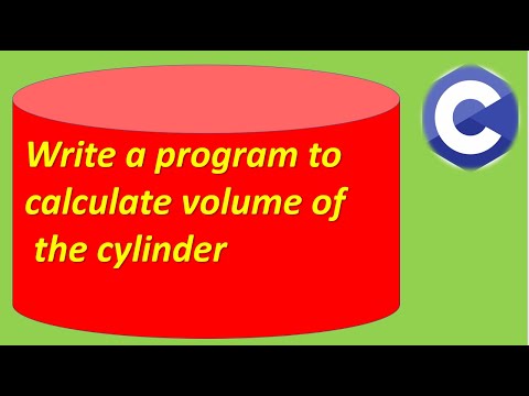 (20) Volume of Cylinder | C Programming Language | Using Hard Coded Inputs