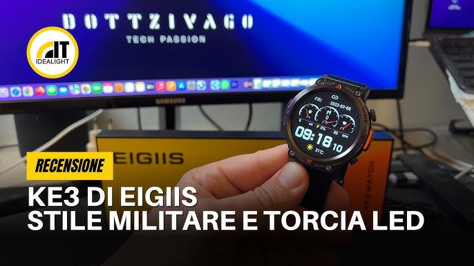 Reloj Inteligente Militar Eigiis Ke3 Con Linterna De Emergen