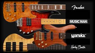 4 Different 5-String Basses - ONE Mix_Music Man, Warwick, Harley Benton & Fender