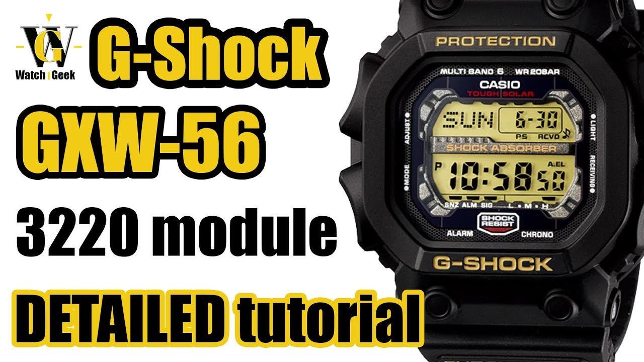 The KING G-Shock GXW-56 - module 3220 - tutorial on how to setup and use  ALL the functions