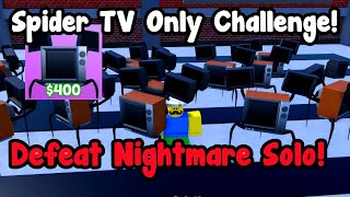 Spider TV Unit Only Challenge! Defeat Nightmare Solo! - Toilet Tower Defense Roblox screenshot 4