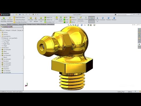Solidworks tutorial | Sketch Grease Nipple in Solidworks