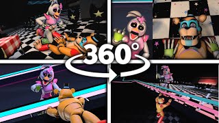 360°| Glamrock Chica vs Glamrock Freddy - All Perspective Compilation [FNAF: SB]