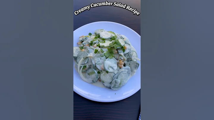 Creamy Cucumber Salad Recipe #shorts #cucumbersalad #salad #foryou #creamysalad #cucumber #food