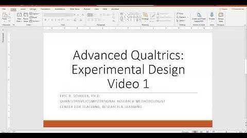 Software Workshop: Advanced Qualtrics Experimental Design Video 1