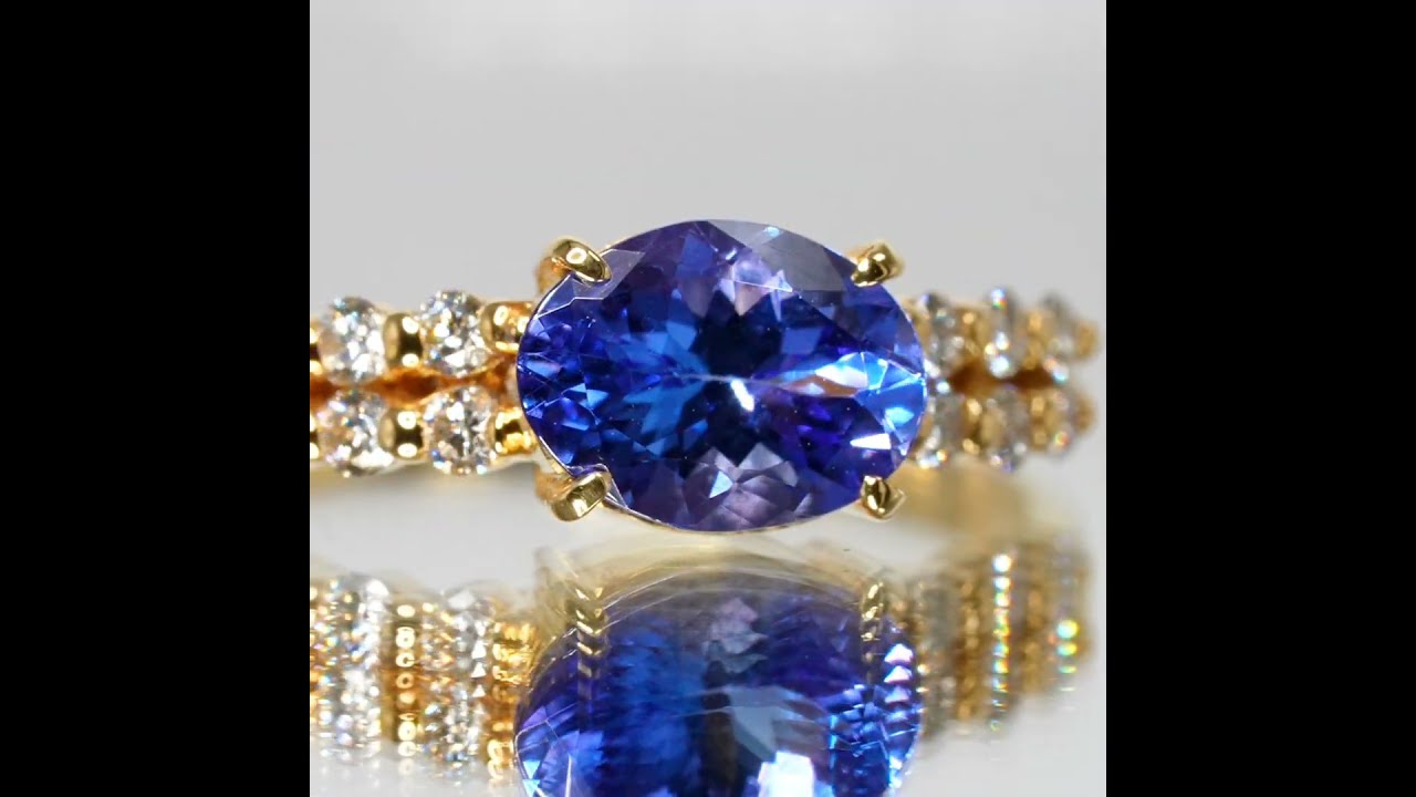タンザナイト ダイヤモンドリング TA 1.05ct D 0.20ct K18YG 日