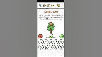 Brain challenge puzzle level 155 Monkey can pick 2 pineapples per 1 minute, how many pineapplea can