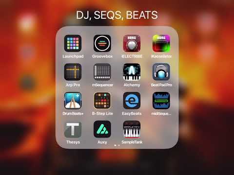 Jamming iPad apps groovebox, LaunchPad and iMono/Poly