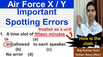 Important Spotting Errors for Air Force X/Y Exam 2020 I Ten Errors - Raj Kumar Soni Indian Navy Ret.