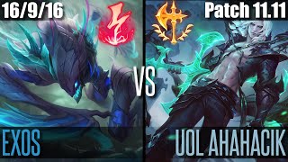 EXOS KHA'ZIX vs UOL AHAHACIK | EUW CHALLENGER | Patch 11.11