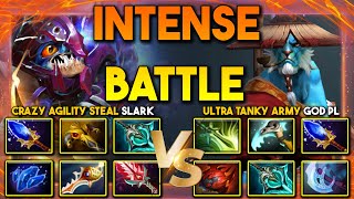 INTENSE HARD CARRY BATTLE | Crazy Agility Steal Slark Vs. Ultra Tanky Army GOD Phantom Lancer