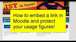 How to embed a link in Moodle and protect your usage figures