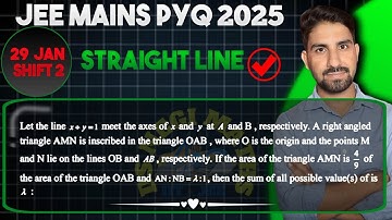 Let the line x+y=1 meet the axes of A and B, respectively. A right-angled triangle AMN is inscribed