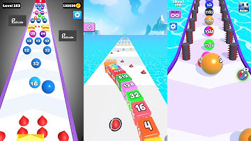 Number Ball vs Jelly Tube Run vs Numbers Ball Blend Challenge 3 in one Gameplay Run & Merge