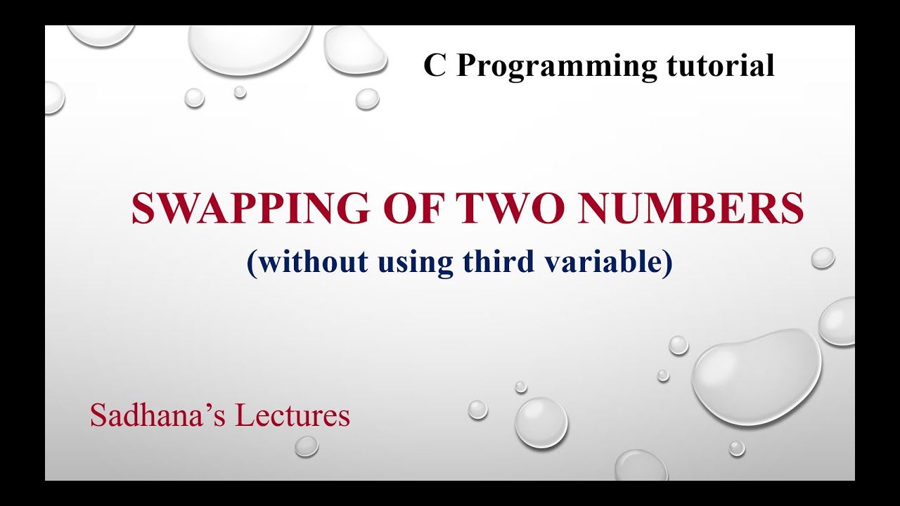 Swapping of two numbers without using third variable - YouTube