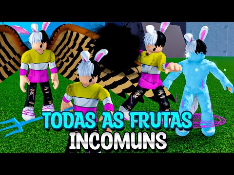 Peguei TODAS AS FRUTAS INCOMUNS DO BLOX FRUITS NO 3 SEA. Roblox. 