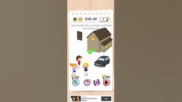 Brain Test level 287 jack should stay at home and finish his homework Walkthrough | 287 Brain Test