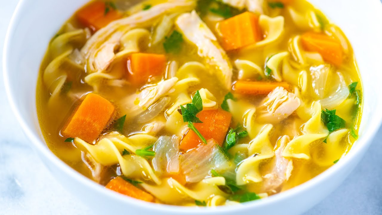 Ultra-Satisfying Homemade Chicken Noodle Soup Recipe - YouTube.