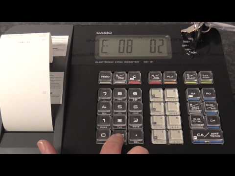 Casio SE-G1 how to program the receipt message on the printer paper to show business shop  name