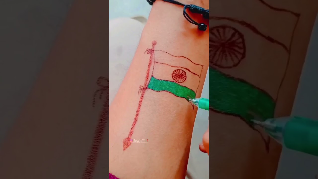 India Flag Tattoo – Tattoo for a week