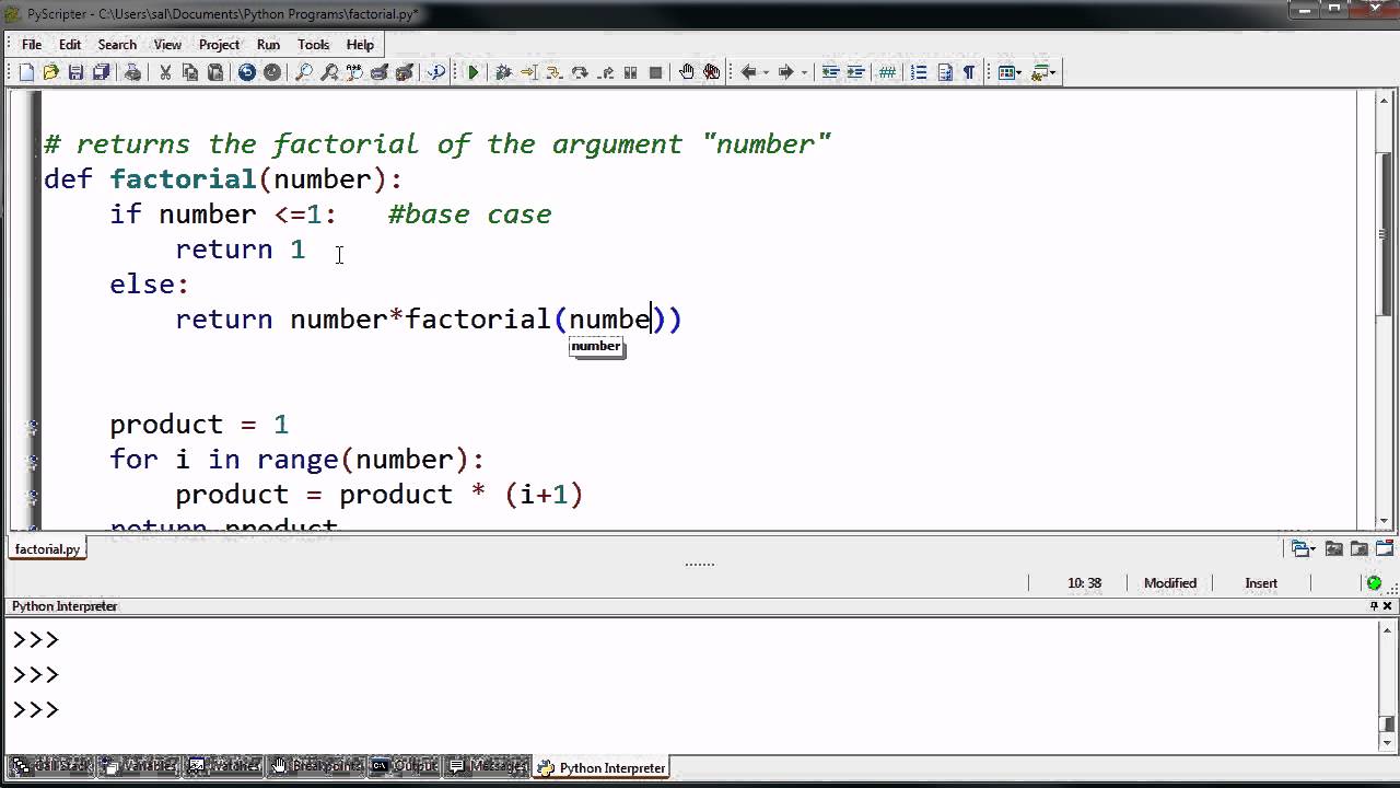 Recursive Factorial Function