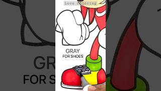 Coloring KNUCKLES 🔴❤️‍🔥#shorts #knuckles #coloring #art