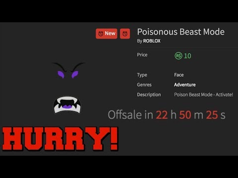Hurry Beast Mode Face Only 10 Robux Great Deal Poisonous