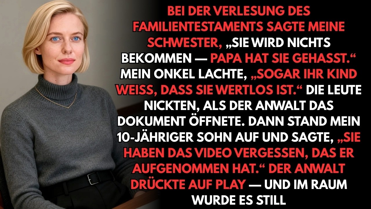 Bei Papas Testament lachten sie über mich – bis mein Sohn sprach.