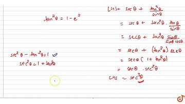 If `tan^2 theta= 1-e^2` prove that `sec theta + tan^3