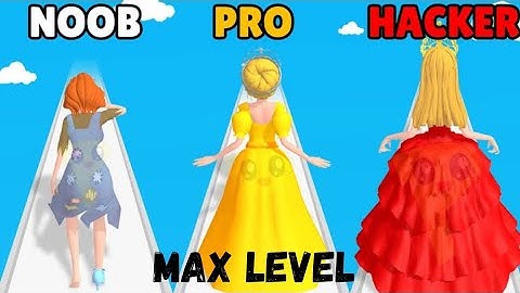 Princess run 3d noob vs Pro vs hacker all max level iOS trailer gameplay #satisfying