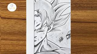 How to draw Goku Ultra Instinct || Goku Ultra Instinct Drawing Tutorial || Anime character drawing